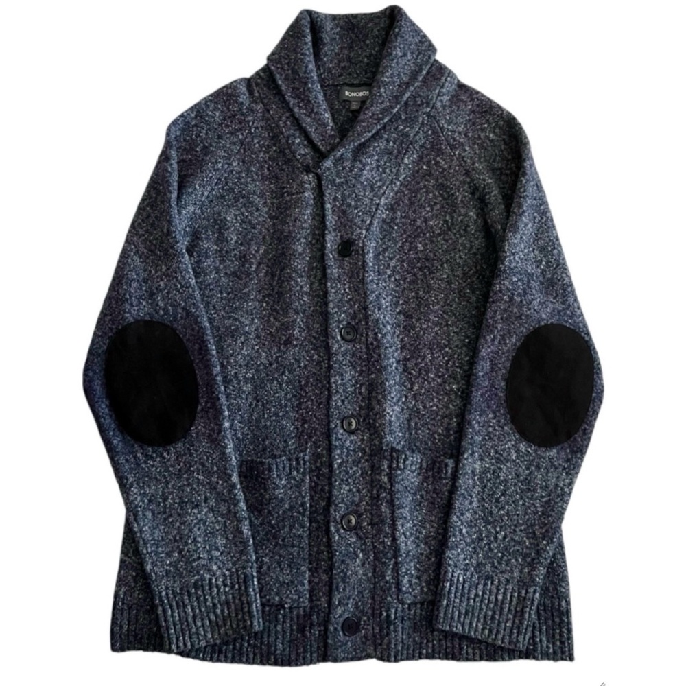 Bonobos Fisherman Grandpa Cardigan Shawl Collar Elbow Patches Cotton Alpaca Wool
